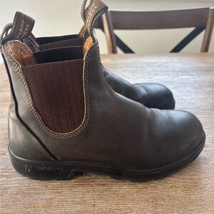 Blundstone Brown Leather Chelsea Boots – Classic Pull-On Work Boots Size5 (UK)